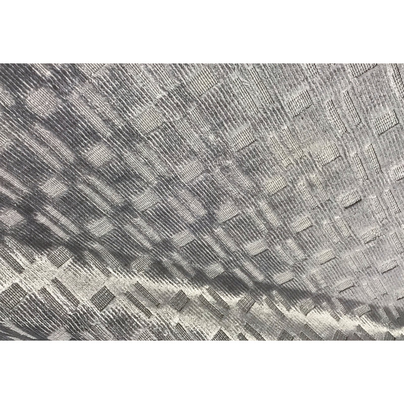 Geometric Area Rug in Silver, Rectangle 8'9" x 12'