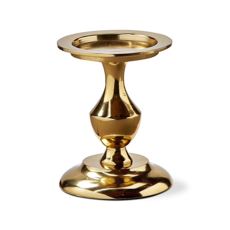 Porte-bougie en aluminium coulé doré House of Hampton® Stella, H 6 po x l 4,5 po x P 4,5 po