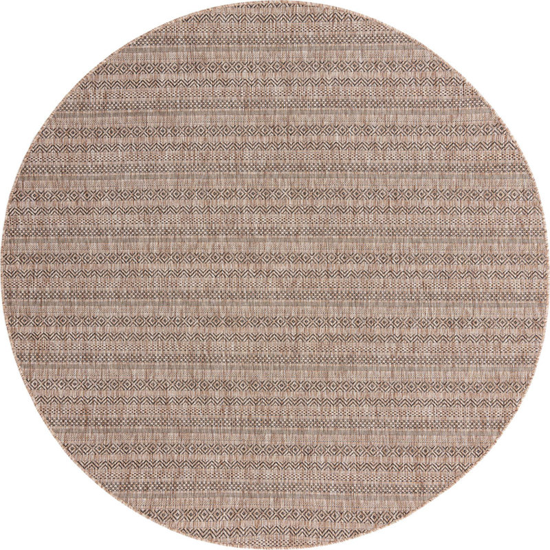 Tapis d'extérieur scintillant brun clair, Rond 7 pi 10 po