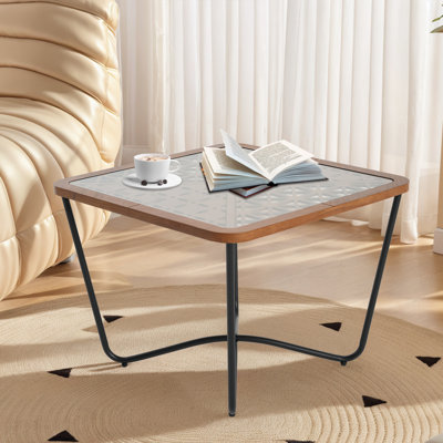 Modern Square Coffee Table With Metal Legs