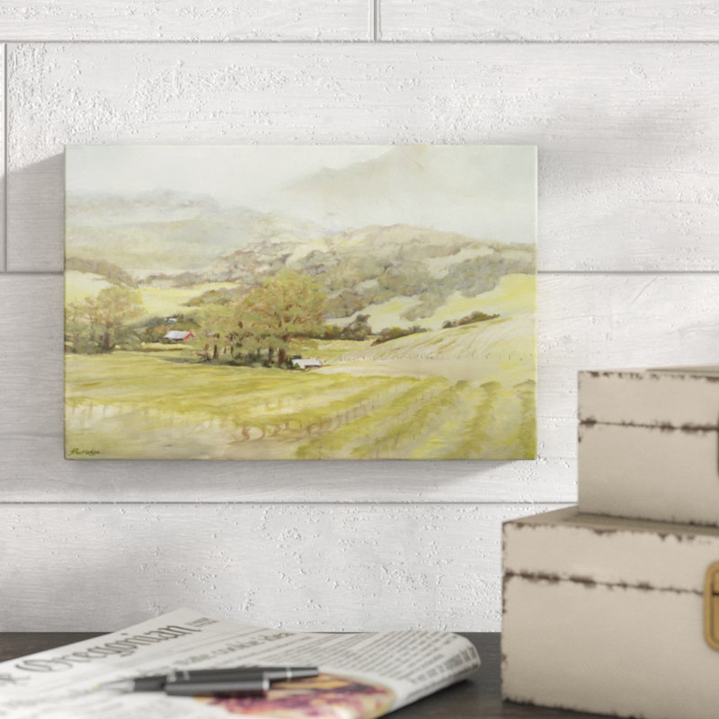 'Spring Vineyard' by Silvia Rutledge - Painting Print, 20cm H x 30cm W, Wrapped Canvas