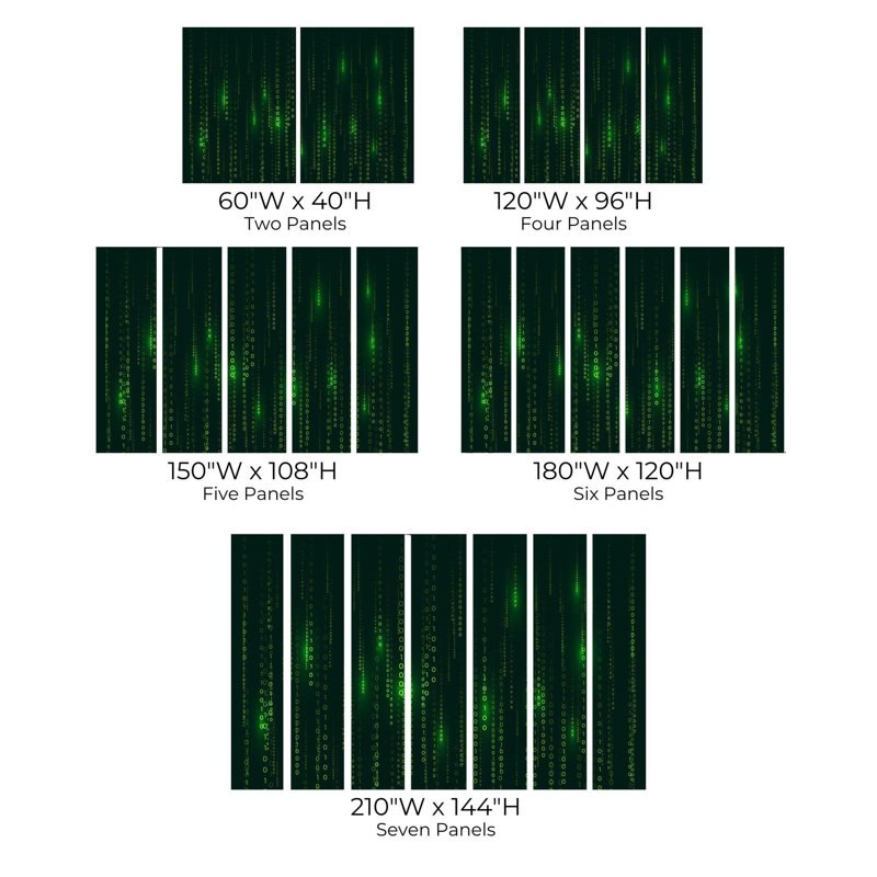 Premium Wallpaper Wall Mural - Matrix Code, 96" L x 120" W