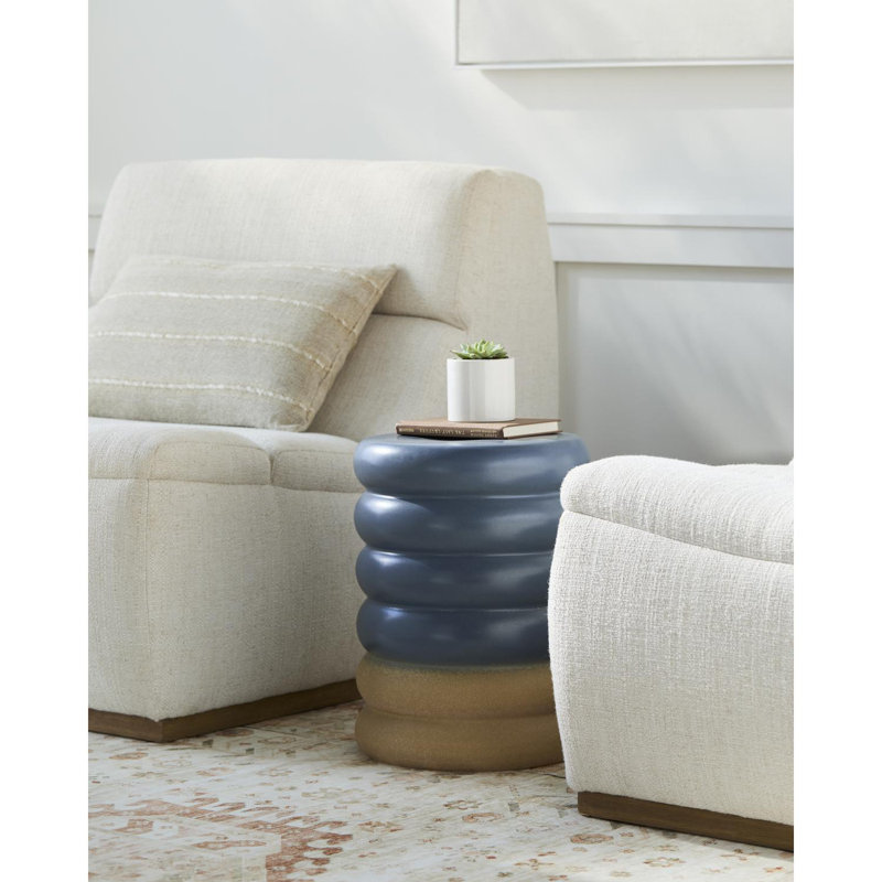 Gruner Accent Stool, Blue/Khaki