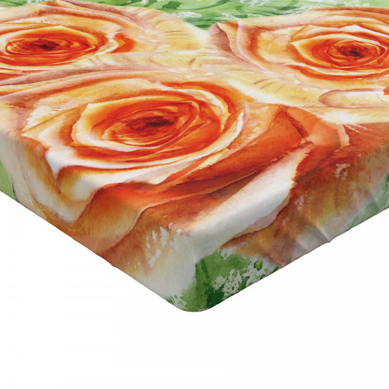 Microfiber Floral Fitted Sheet, Full Fitted Sheet