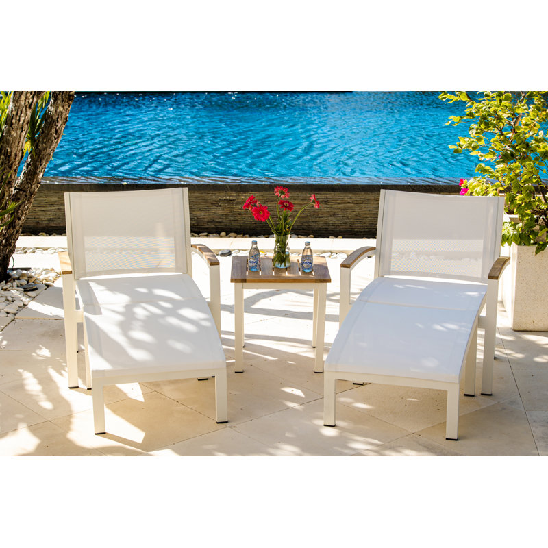 Tribeca Aluminum Sling Ottoman, White