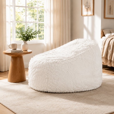Fauteuil à billes, fauteuil à billes en mousse à mémoire de forme, fauteuil à billes en fausse fourrure moelleuse, fauteuils confortables pour le salon, les chambres à coucher, la détente, la lecture, les jeux vidéo