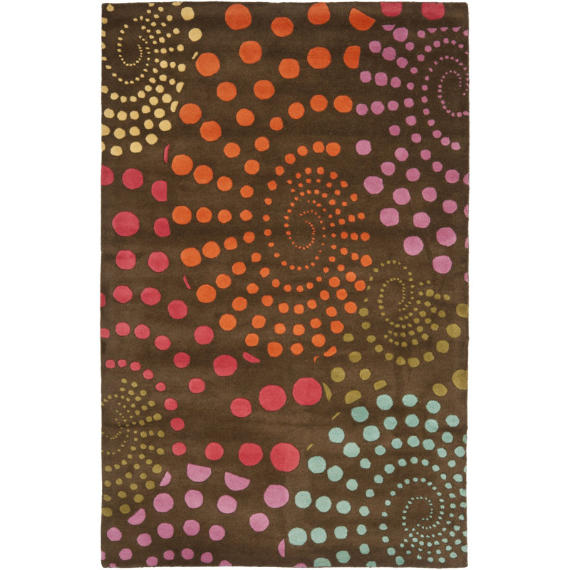 Amier Hand Tufted Wool Abstract Rug, Rectangle 5' x 8'