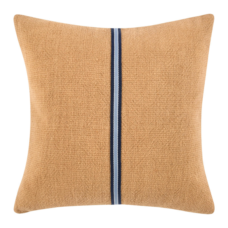 Edwin Chestnut Brown Cotton Linen Blend Throw Pillow