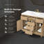 Meuble-lavabo autoportant simple en bouleau Sahara de 48 po avec plateau en pierre reconstituée blanche et quincaillerie or brossé Xander-1516221741-1516221747