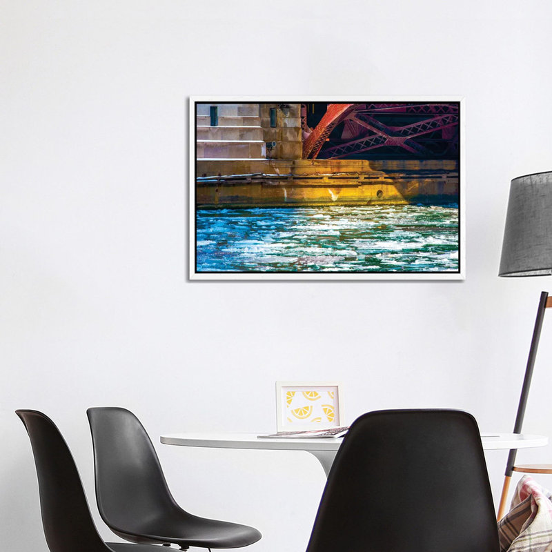 Irv Kupcinet Bridge by Raymond Kunst - Gallery-Wrapped Canvas Giclée on Canvas, 101.6 cm H x 66.04 cm W, White Floater Framed