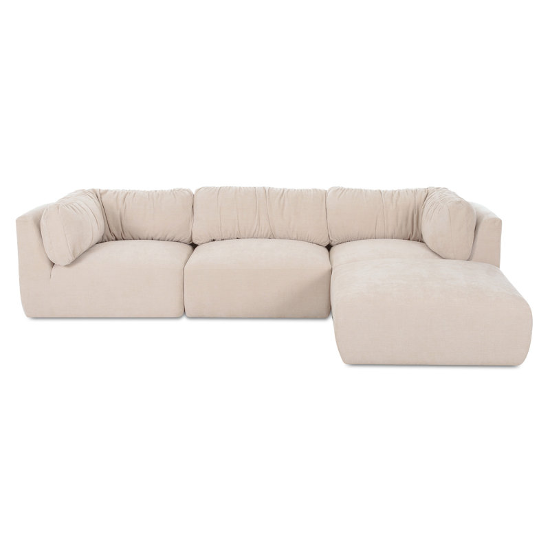 Matina Lounge Modular Sectional Taupe, Beige Polyester