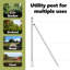 Vidaxl Fence Posts With Base Plates 7 Pcs Diameter32mm Galvanised Steel-114618558-114618565