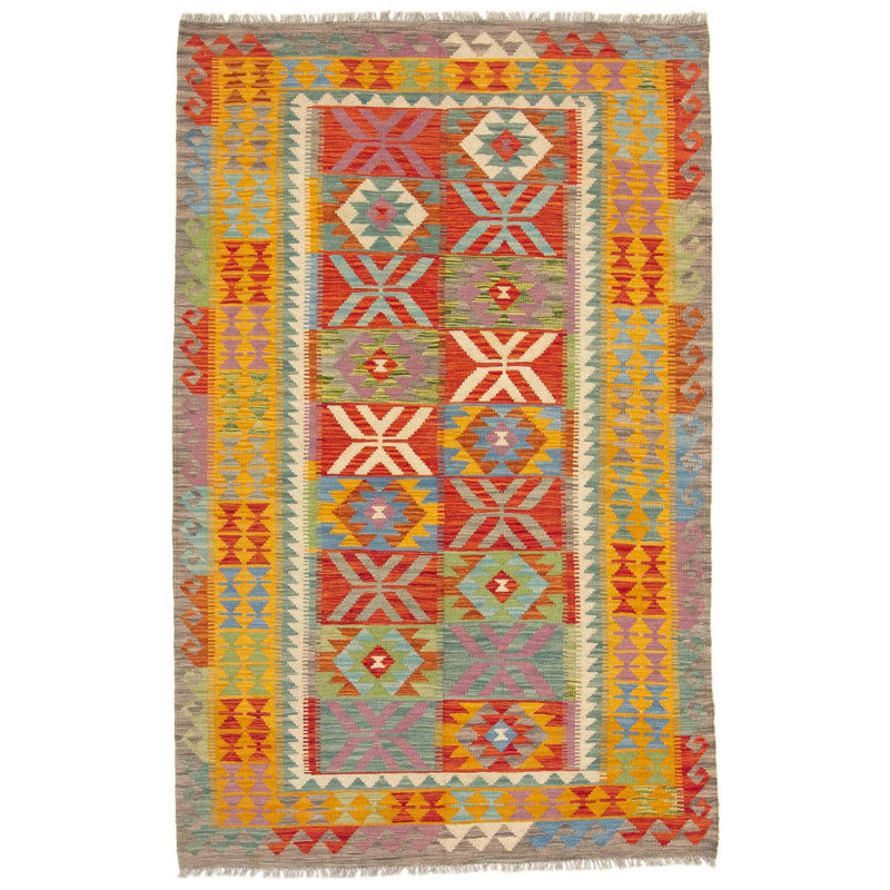 Geometric Wool Hand Woven 125cm X 197cm Area Rug