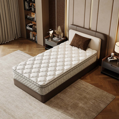 Twin Size Hybrid Mattress With Memory Foam And Pocket Springs For Zoned Support, Pressure Relief, Cooling Comfort, And Motion Isolation.