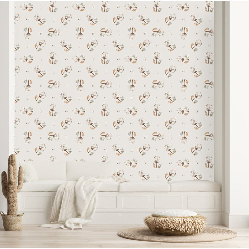 Peel & Stick Floral Tile, 2.08' W x 10.42' L