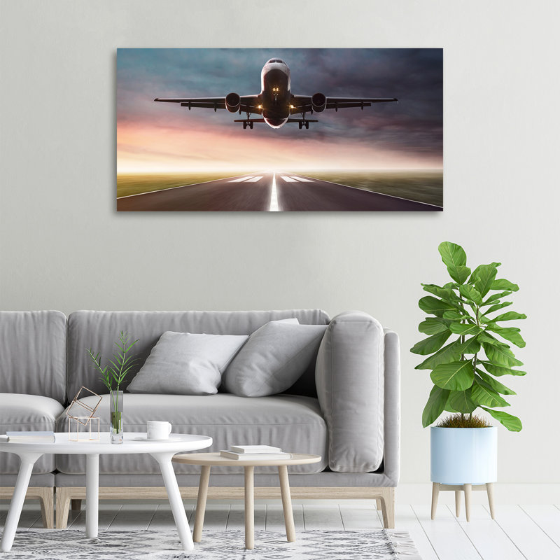 The Plane Is Starting - Wrapped Canvas Print