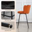 Upholstered Counter Stool with Metal Frame-1714813012