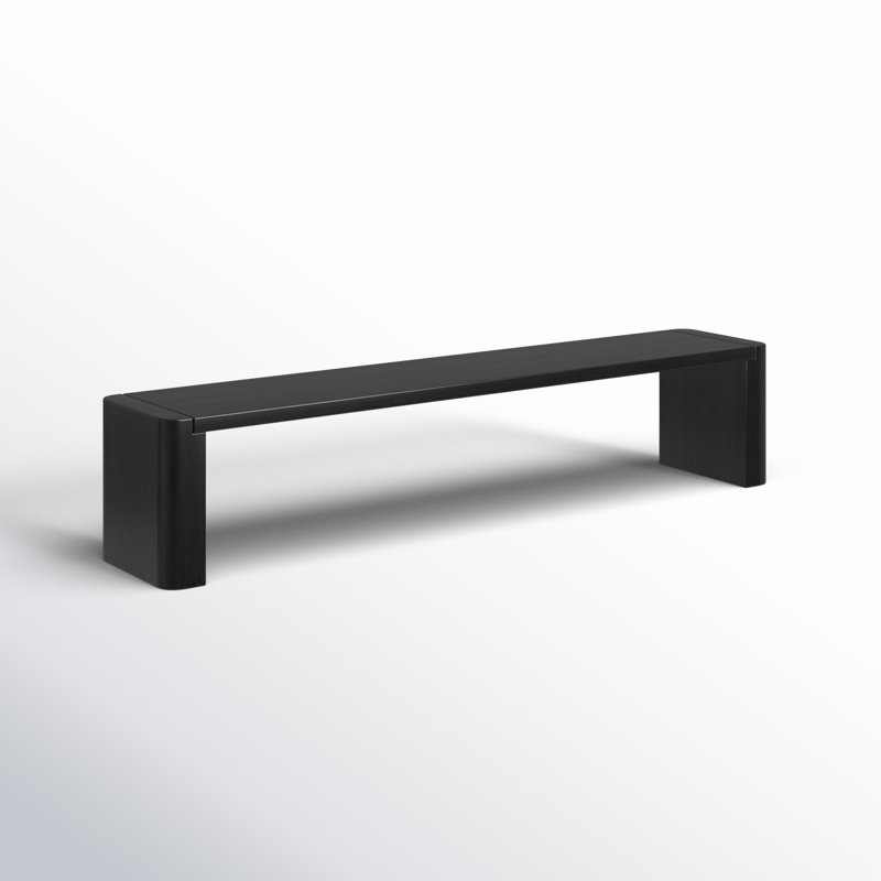 Channing Solid Wood Bench, Black, 17" H x 82" W x 16" D