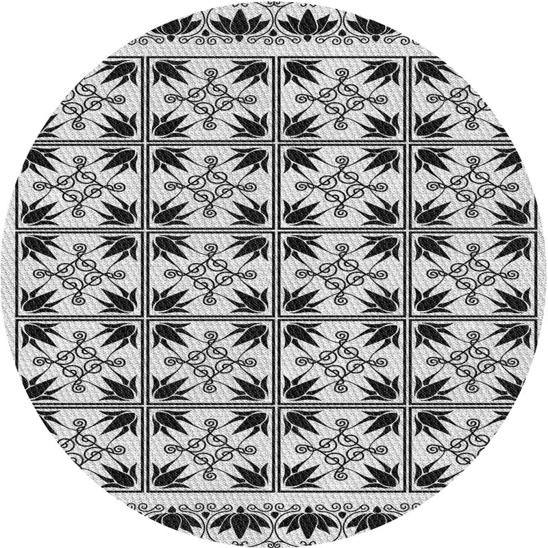 Tapis gris/bleu à tisser électrique, Rond 8 pi