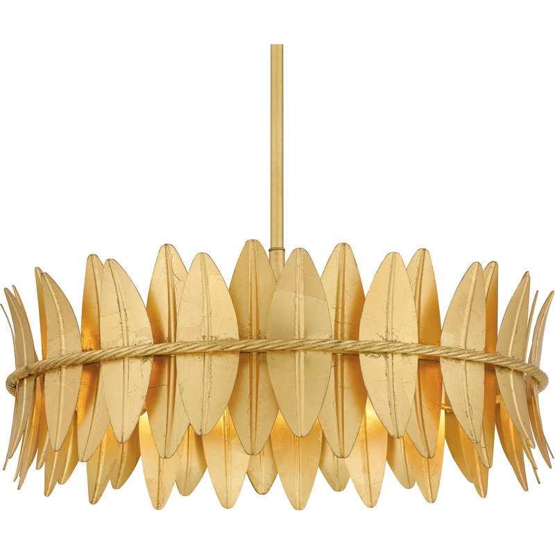 Katinia 4-Light Gold Leaf Pendant Light