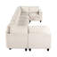 8 canapé modulaire avec rangement, revêtement en velours côtelé beige, poches latérales et ports modulaires pour salon