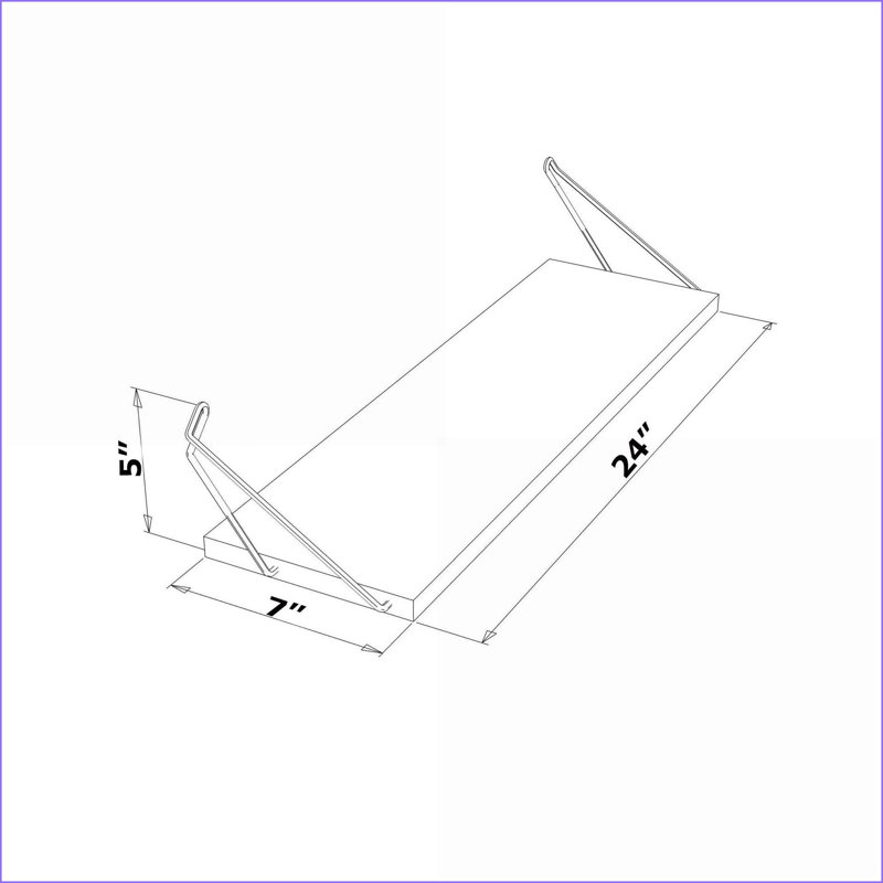 Tablettes flottantes murales, support triple en métal rustique | Noyer brun | Jaune moutarde