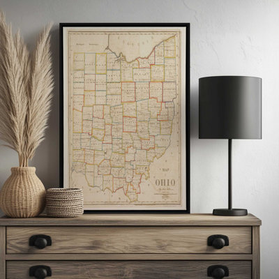 Map of Ohio by Deny Designs Art Print