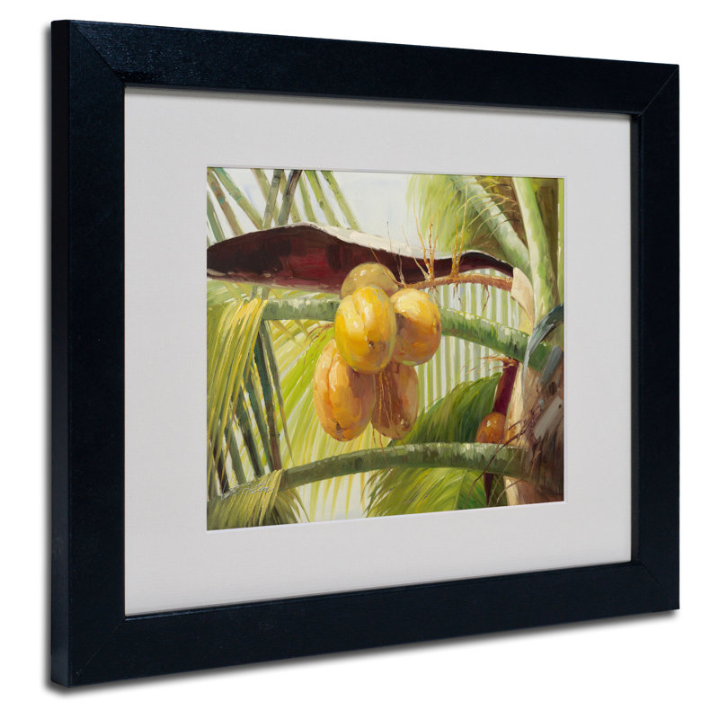 « coco palm i », reproduction d’art sur toile encadrée, H 11 po x l 14 po x P 0,5 po, Noir