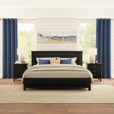 Natalie Solid Wood Platform Bed With Reeded Headboard