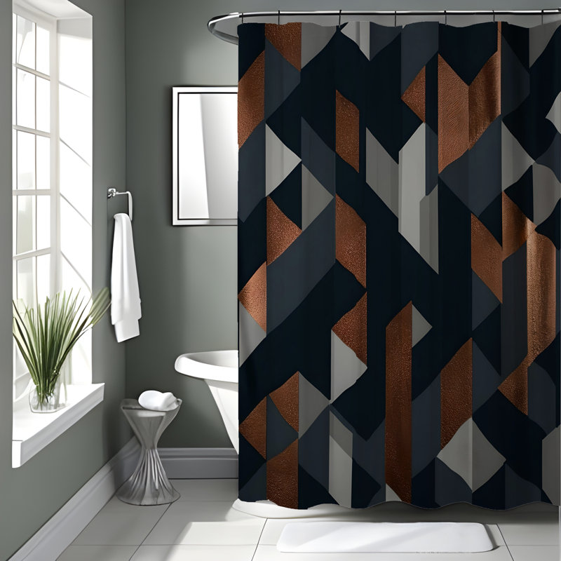 Gozzoli Abstract Shower Curtain, 70"H x 93"W