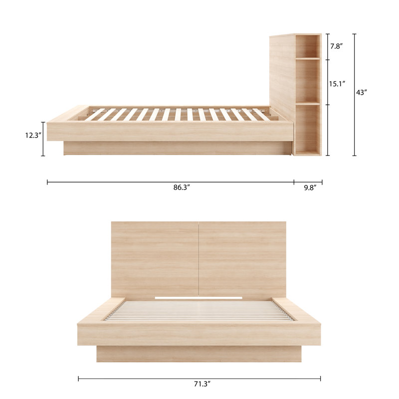 Brix Platform Bed, Beige