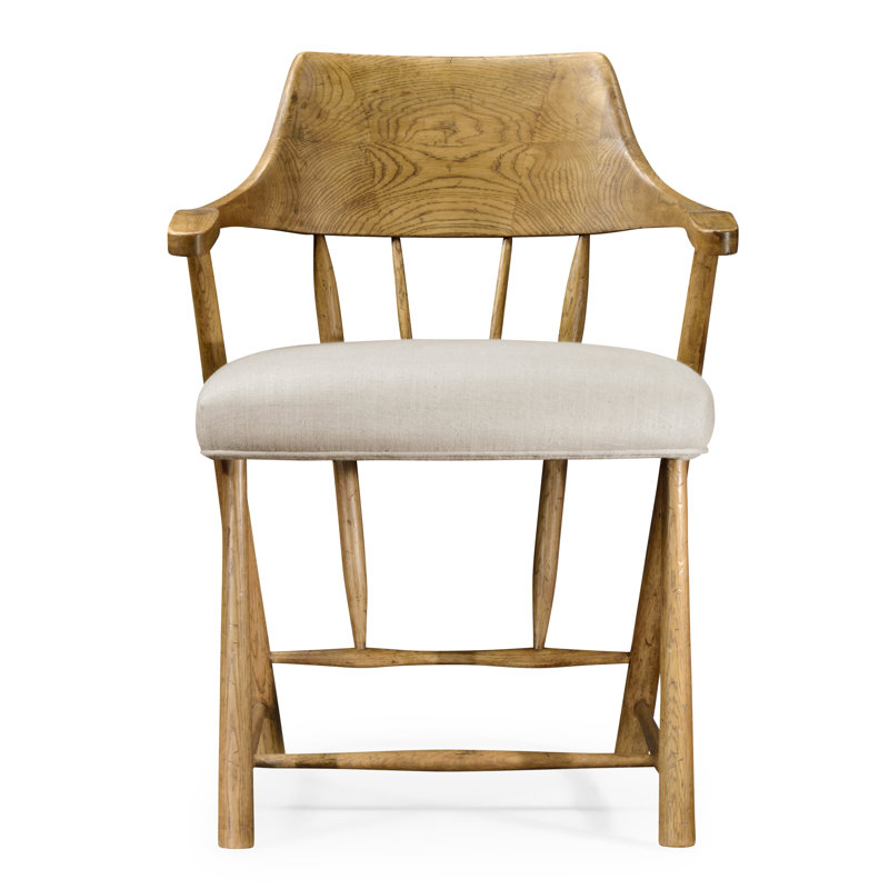 Casually Country Arm Chair, Tan, Medium Walnut
