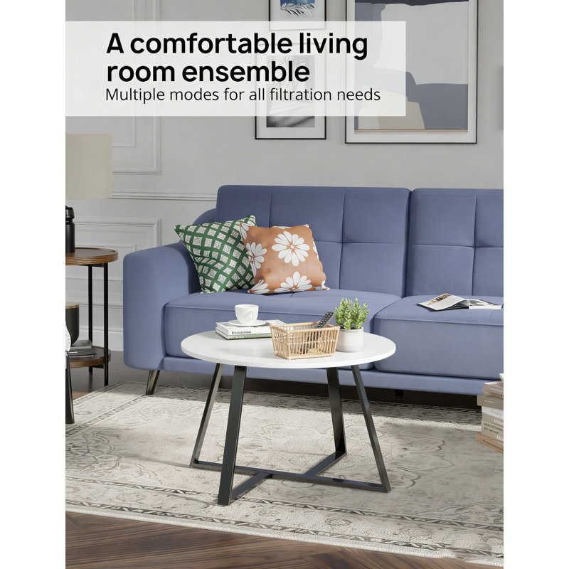 Minelva Single Coffee Table, Black, Black stand