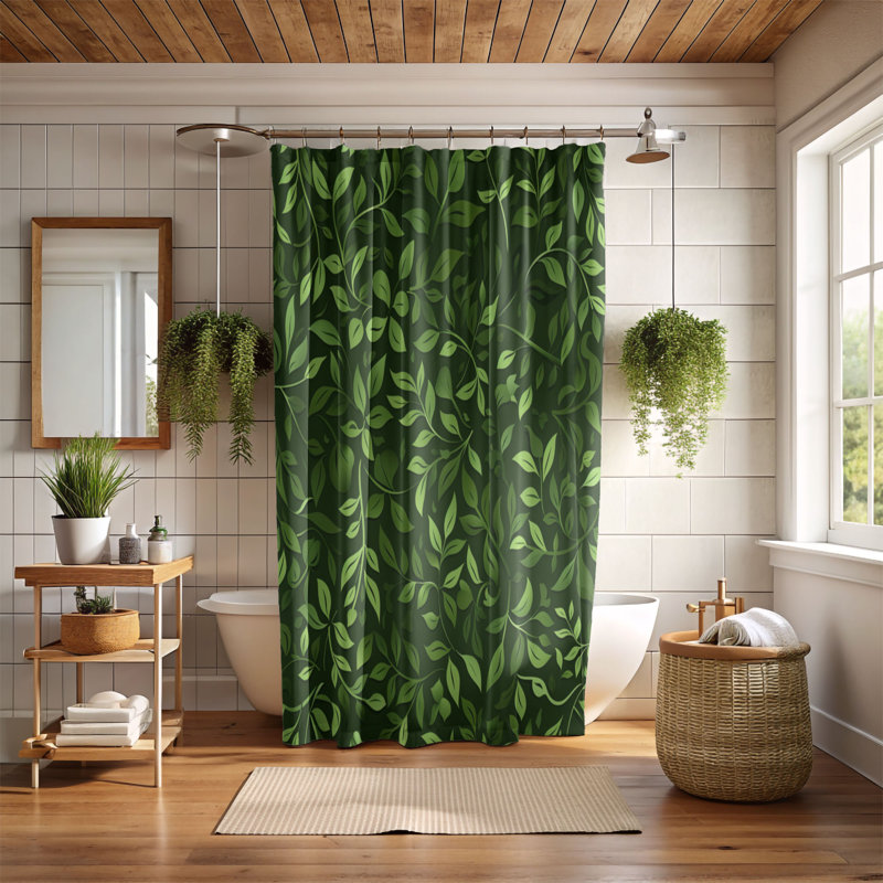 Green Sprouts - Premium Shower Curtain, 74"H x 71"W