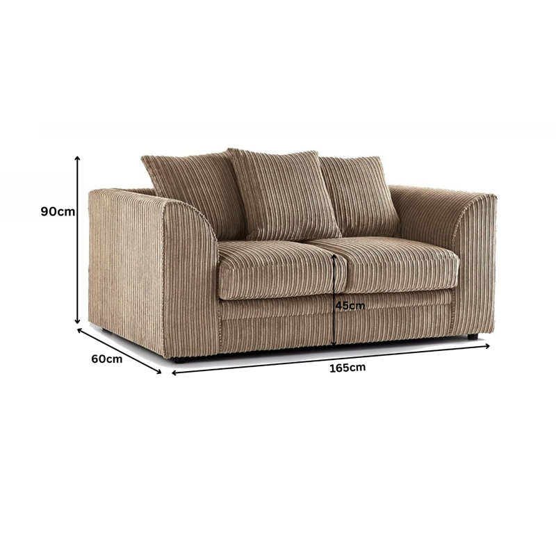 2 Seater Corduroy Sofa, Beige