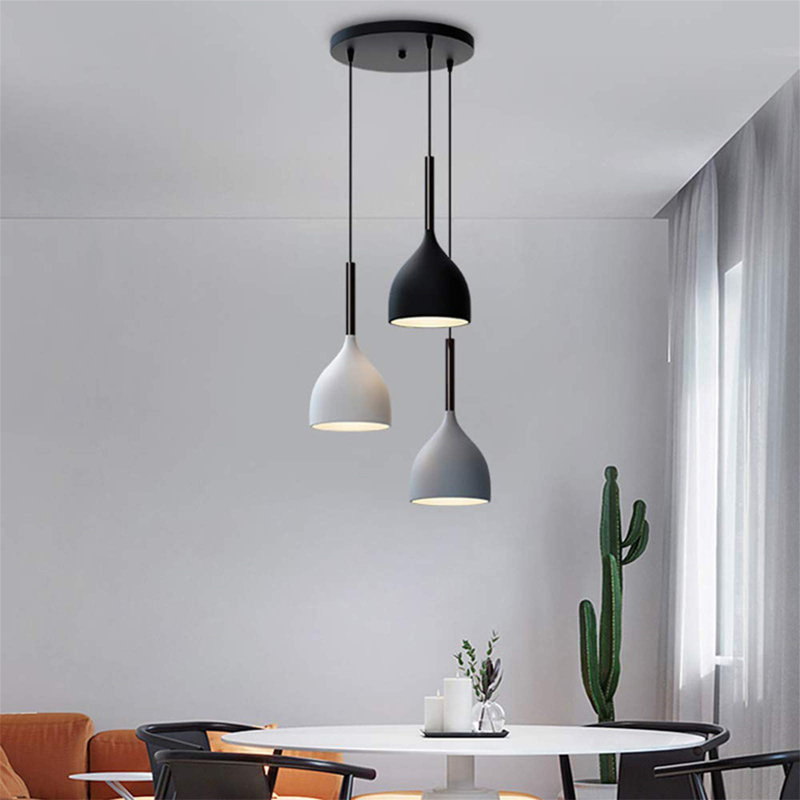 Artadius 3 - Light Black,White And Grey Kitchen Island Pendant
