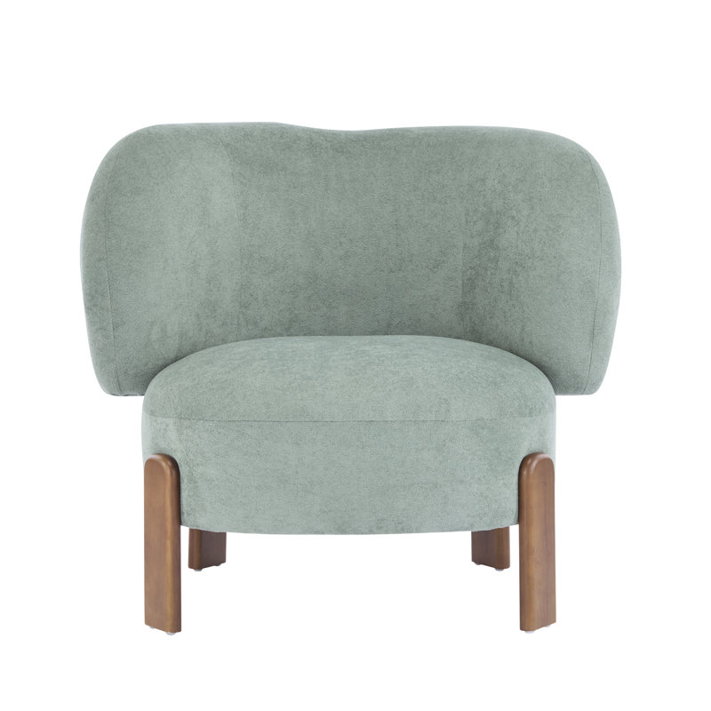 Harr Mid-Century Modern Wingback Upholstered Accent Chair, Granite Green