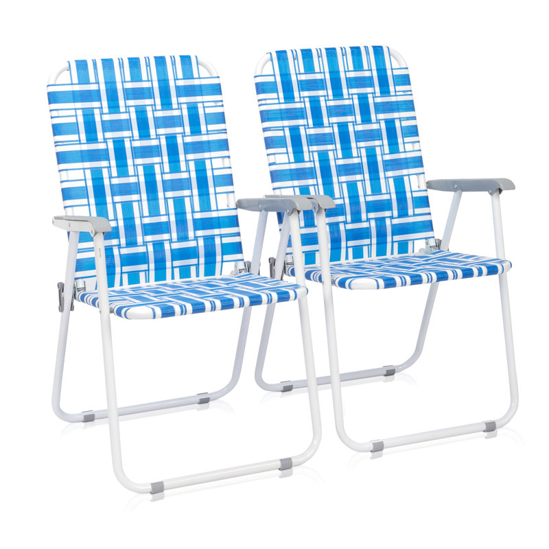 Chaise de plage Saood, Bleu / blanc