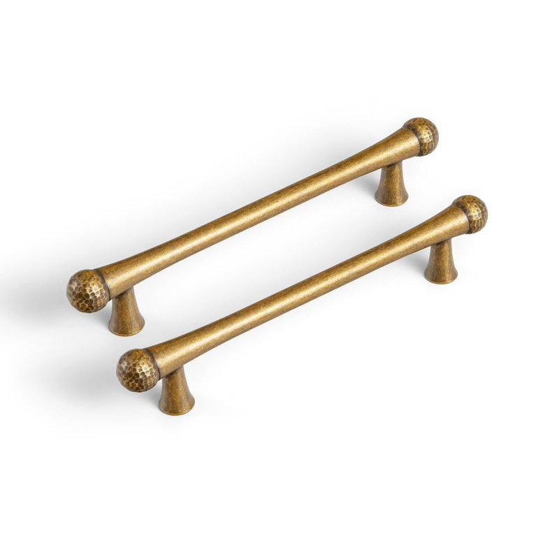 Poignées de tiroir en laiton antique avec poignées texturées - Quincaillerie élégante pour commodes et garde-robes, 5"