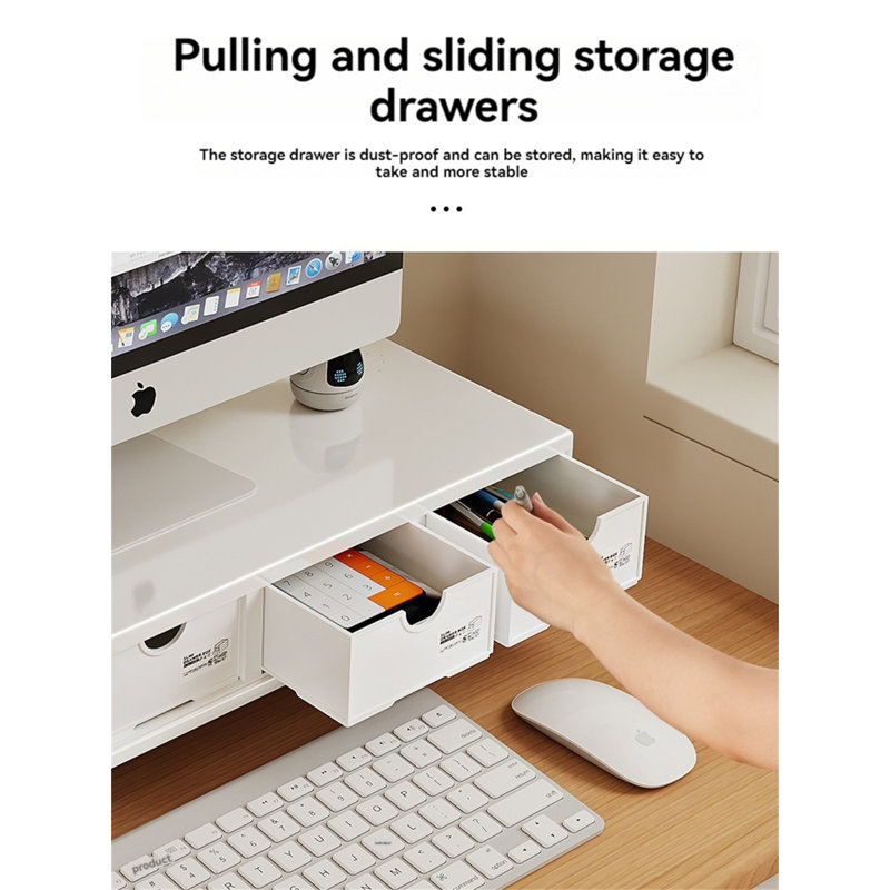 Mayani Metal Monitor Stand, White