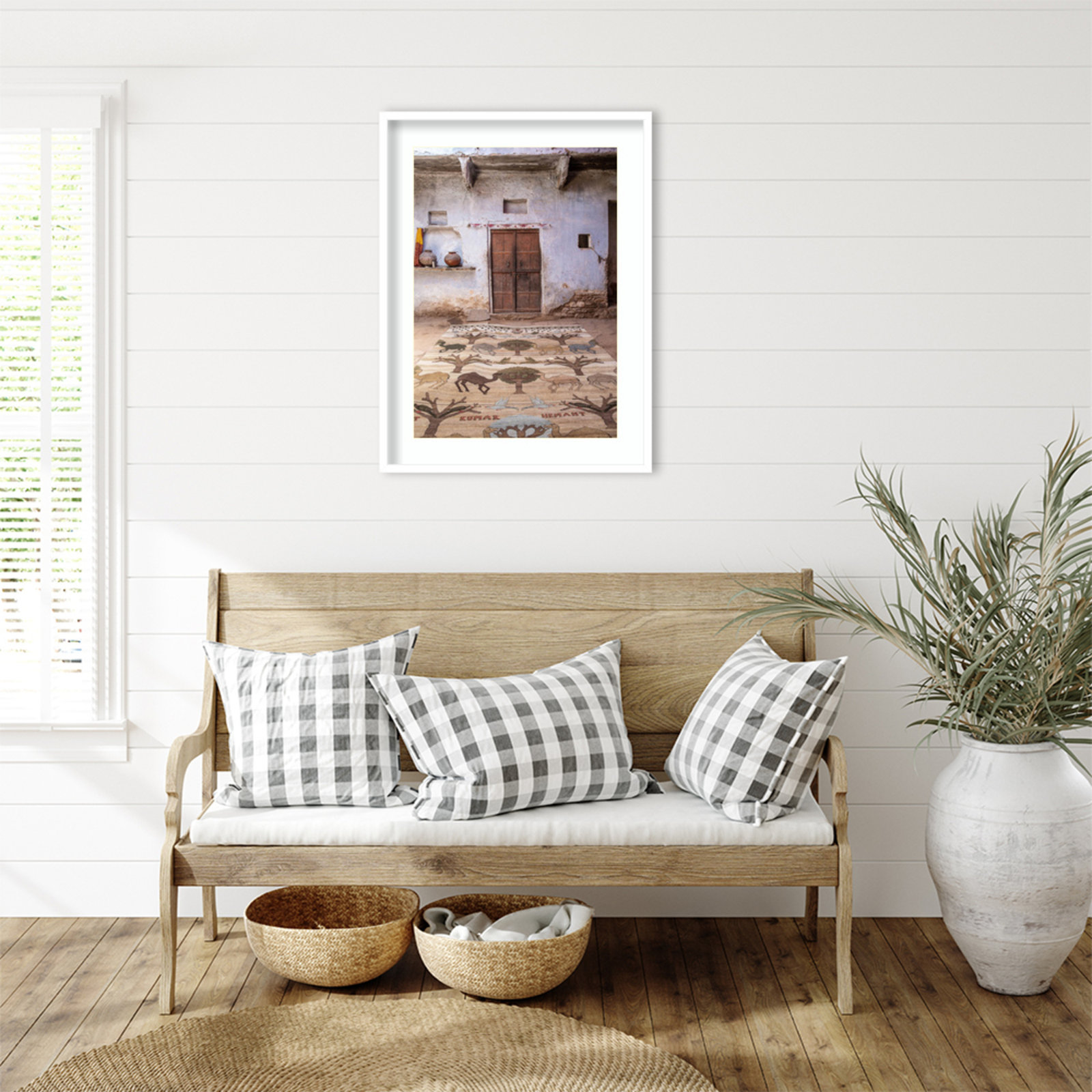 Daisey "Magic Carpet" Print, White Framed, 33" H x 25" W