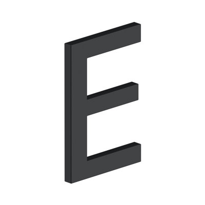 Deltana RNE-EU19 4 "LETTRE E, SÉRIE E AVEC RESSORTS, ACIER INOXYDABLE peint en noir
