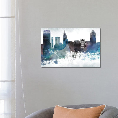 Raleigh Bluish Skyline - Wrapped Canvas Print