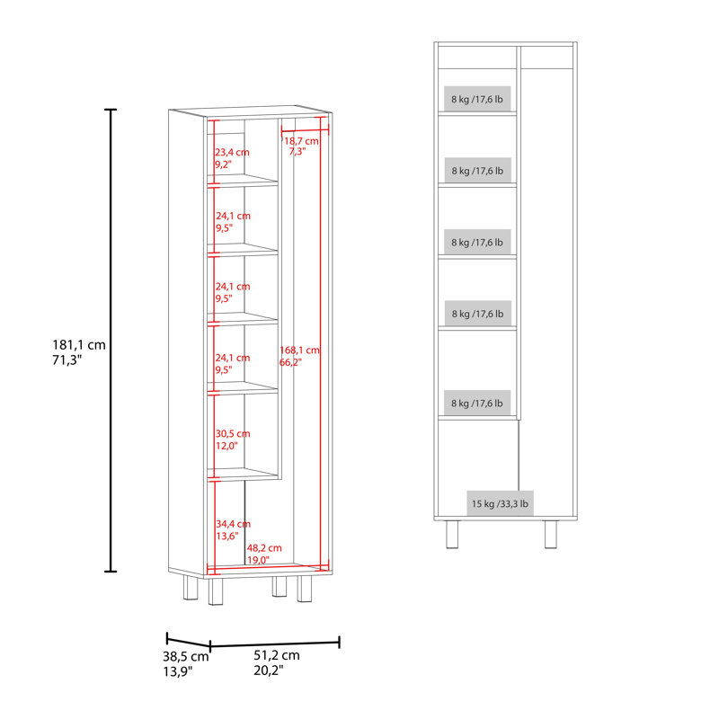 Armoire de rangement utilitaire Nala, Noyer teint