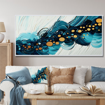 Abstract Aqua Pulse Of The Ocean VI - abstract Large Wall Art