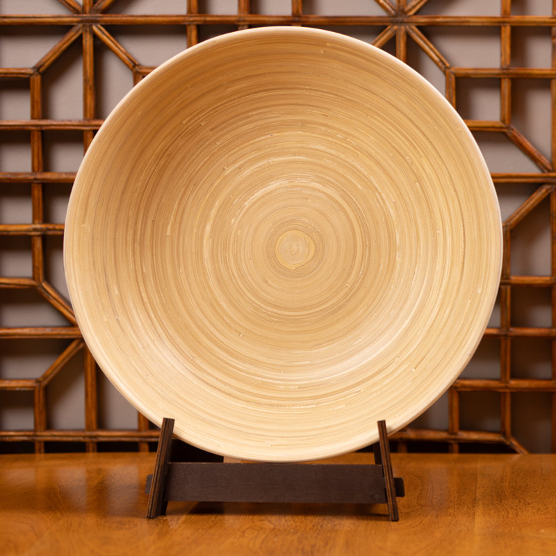Lexa Bamboo Salad Bowl, 14 Inch, Bamboo, White