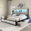 Tryston Bed Frame With Bookcase Headboard-917211628-917211627