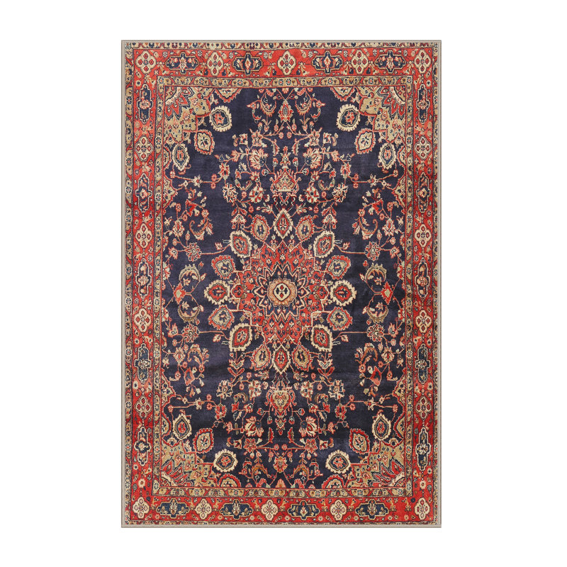 Tapis de style oriental rouge, Rectangle 6 pi x 9 pi