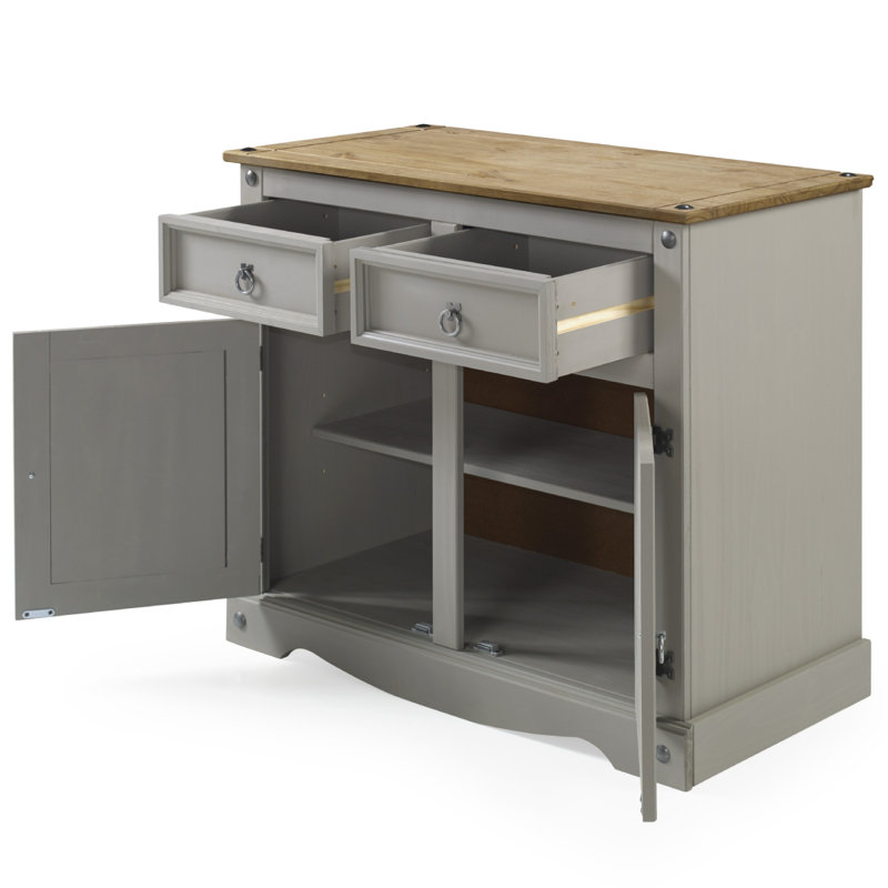 Childers 35.83'' Solid Wood Sideboard, Gray