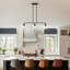 3-Light Black Linear Island Pendant Hanging Light, Kitchen Lighting With Glass Shades-106918493